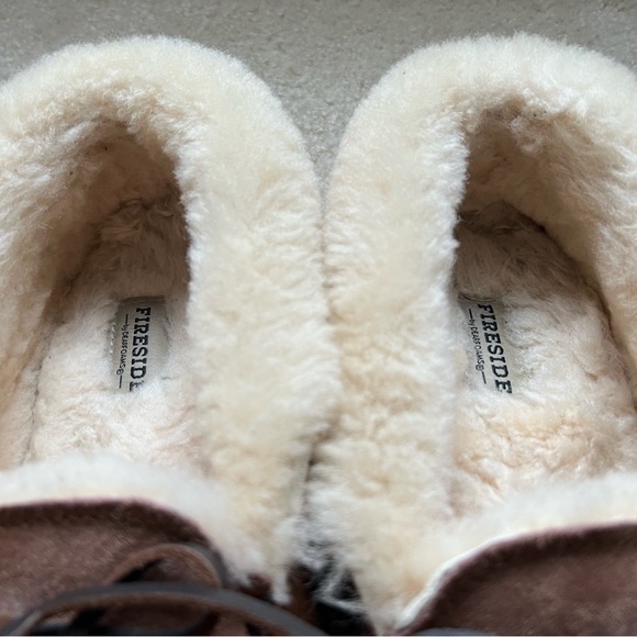 Fireside‎ by Dearfoams Fold-over Moccasin Slippers Chestnut size 10 - Picture 3 of 11